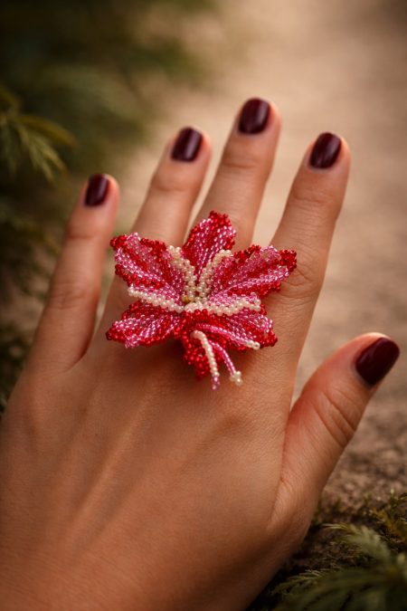 Anillo, Tipo Flor, Color Rosa